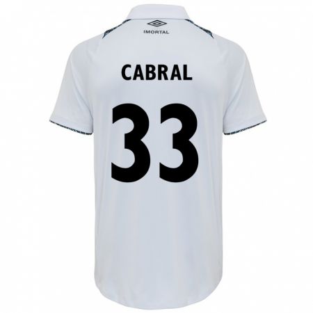 Kandiny Kinder Rafael Cabral #33 Weiß Blau Auswärtstrikot Trikot 2024/25 T-Shirt