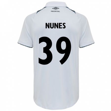 Kandiny Kinder Gustavo Nunes #39 Weiß Blau Auswärtstrikot Trikot 2024/25 T-Shirt