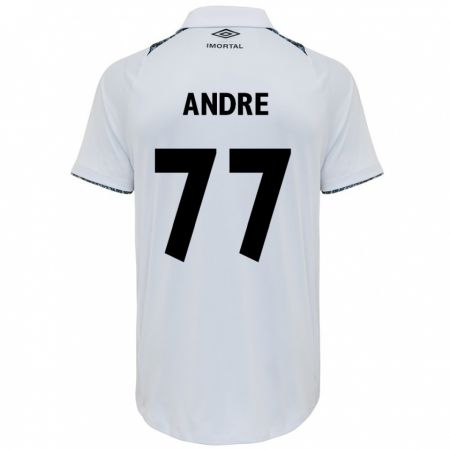 Kandiny Kinder André Henrique #77 Weiß Blau Auswärtstrikot Trikot 2024/25 T-Shirt