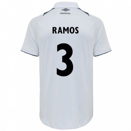 Kandiny Kinder João Ramos #3 Weiß Blau Auswärtstrikot Trikot 2024/25 T-Shirt