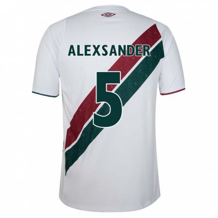 Kandiny Kinder Alexsander #5 Weiß Grün Kastanienbraun Auswärtstrikot Trikot 2024/25 T-Shirt