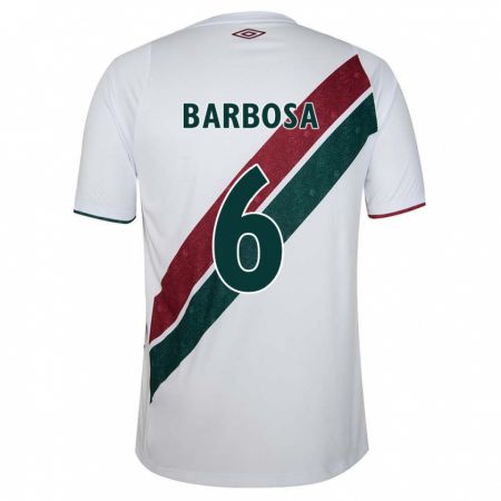 Kandiny Kinder Diogo Barbosa #6 Weiß Grün Kastanienbraun Auswärtstrikot Trikot 2024/25 T-Shirt