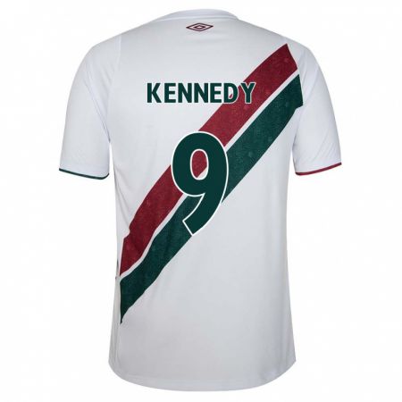 Kandiny Kinder John Kennedy #9 Weiß Grün Kastanienbraun Auswärtstrikot Trikot 2024/25 T-Shirt