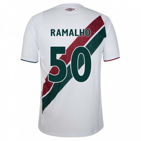 Kandiny Kinder Gustavo Ramalho #50 Weiß Grün Kastanienbraun Auswärtstrikot Trikot 2024/25 T-Shirt