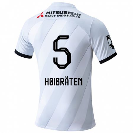 Kandiny Kinder Marius Høibråten #5 Weiß Grau Auswärtstrikot Trikot 2024/25 T-Shirt