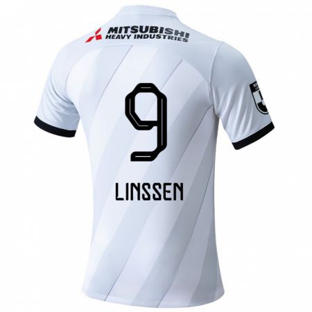 Kandiny Kinder Bryan Linssen #9 Weiß Grau Auswärtstrikot Trikot 2024/25 T-Shirt