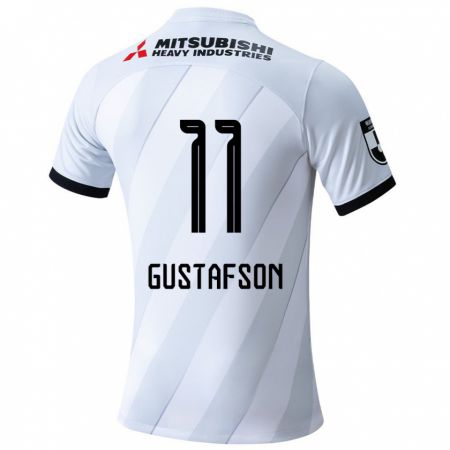 Kandiny Kinder Samuel Gustafson #11 Weiß Grau Auswärtstrikot Trikot 2024/25 T-Shirt