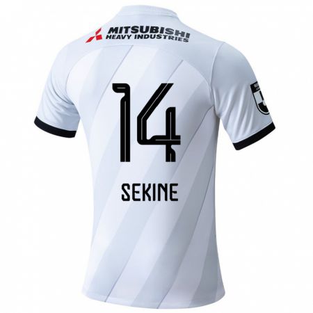 Kandiny Kinder Takahiro Sekine #14 Weiß Grau Auswärtstrikot Trikot 2024/25 T-Shirt