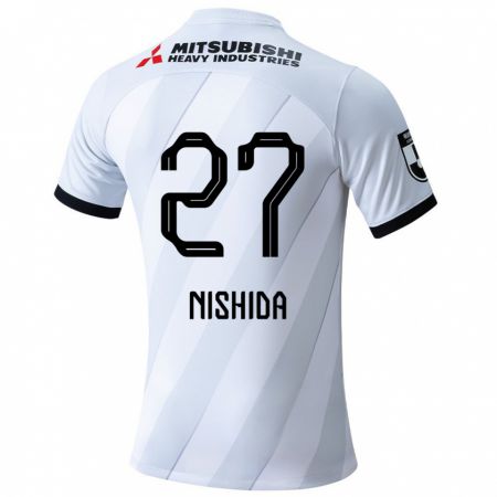 Kandiny Kinder Haruto Nishida #27 Weiß Grau Auswärtstrikot Trikot 2024/25 T-Shirt