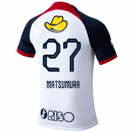 Kandiny Kinder Yuta Matsumura #27 Weiß Blau Rot Auswärtstrikot Trikot 2024/25 T-Shirt