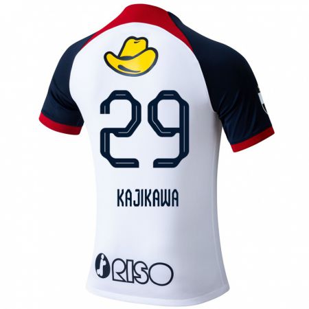 Kandiny Kinder Yuji Kajikawa #29 Weiß Blau Rot Auswärtstrikot Trikot 2024/25 T-Shirt