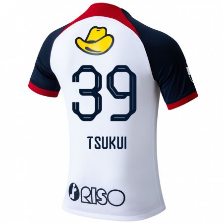 Kandiny Kinder Keisuke Tsukui #39 Weiß Blau Rot Auswärtstrikot Trikot 2024/25 T-Shirt