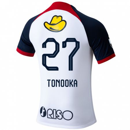 Kandiny Kinder Ryota Tonooka #27 Weiß Blau Rot Auswärtstrikot Trikot 2024/25 T-Shirt