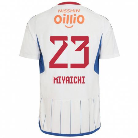 Kandiny Kinder Ryo Miyaichi #23 Weiß Blau Rot Auswärtstrikot Trikot 2024/25 T-Shirt