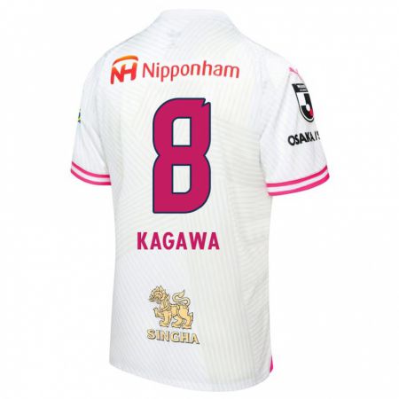 Kandiny Kinder Shinji Kagawa #8 Weiß Rosa Auswärtstrikot Trikot 2024/25 T-Shirt