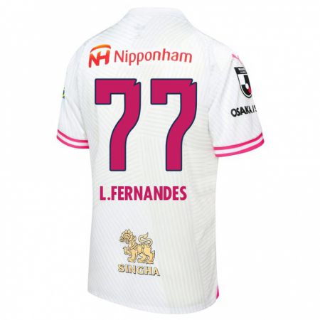 Kandiny Kinder Lucas Fernandes #77 Weiß Rosa Auswärtstrikot Trikot 2024/25 T-Shirt