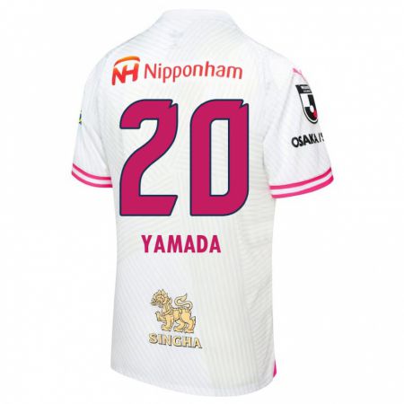 Kandiny Kinder Kotaro Yamada #20 Weiß Rosa Auswärtstrikot Trikot 2024/25 T-Shirt