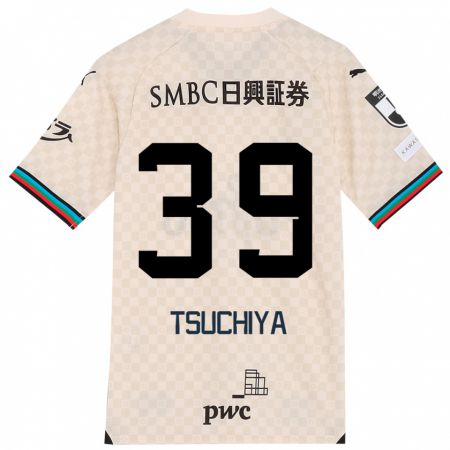 Kandiny Kinder Kaito Tsuchiya #39 Weiß Grau Auswärtstrikot Trikot 2024/25 T-Shirt