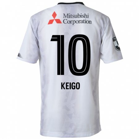 Kandiny Kinder Keigo Higashi #10 Weiß Schwarz Auswärtstrikot Trikot 2024/25 T-Shirt