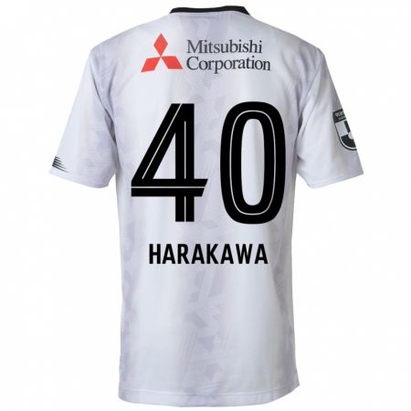 Kandiny Kinder Riki Harakawa #40 Weiß Schwarz Auswärtstrikot Trikot 2024/25 T-Shirt