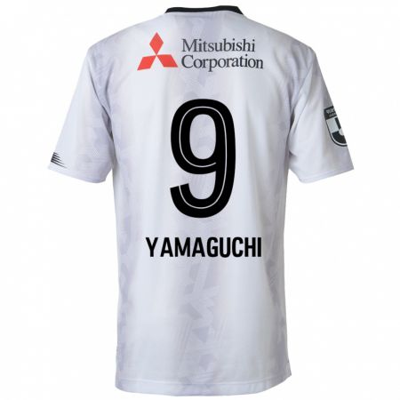 Kandiny Kinder Taiyo Yamaguchi #9 Weiß Schwarz Auswärtstrikot Trikot 2024/25 T-Shirt