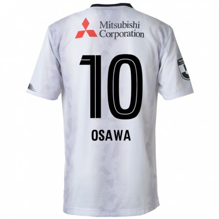 Kandiny Kinder Shuzo Osawa #10 Weiß Schwarz Auswärtstrikot Trikot 2024/25 T-Shirt