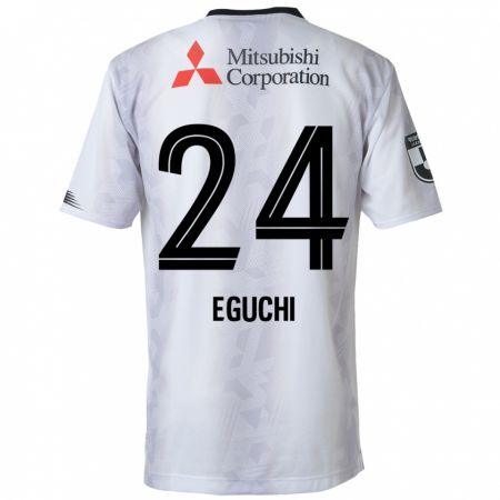 Kandiny Kinder Kaito Eguchi #24 Weiß Schwarz Auswärtstrikot Trikot 2024/25 T-Shirt