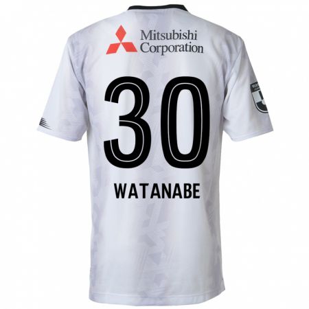 Kandiny Kinder Matthew Watanabe #30 Weiß Schwarz Auswärtstrikot Trikot 2024/25 T-Shirt