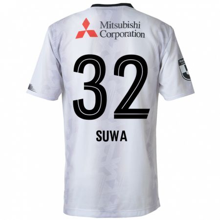 Kandiny Kinder Keita Suwa #32 Weiß Schwarz Auswärtstrikot Trikot 2024/25 T-Shirt