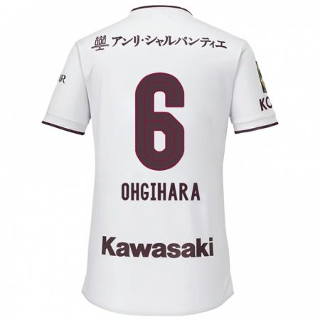 Kandiny Kinder Takahiro Ogihara #6 Weiß Rot Auswärtstrikot Trikot 2024/25 T-Shirt