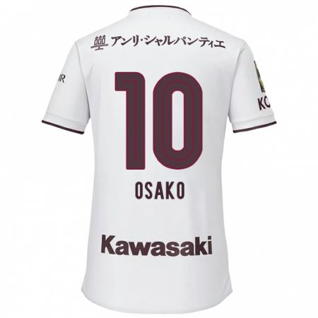 Kandiny Kinder Yuya Osako #10 Weiß Rot Auswärtstrikot Trikot 2024/25 T-Shirt