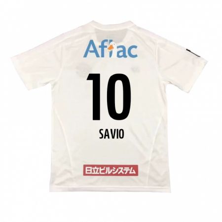 Kandiny Kinder Matheus Savio #10 Weiß Schwarz Auswärtstrikot Trikot 2024/25 T-Shirt