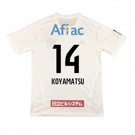 Kandiny Kinder Tomoya Koyamatsu #14 Weiß Schwarz Auswärtstrikot Trikot 2024/25 T-Shirt