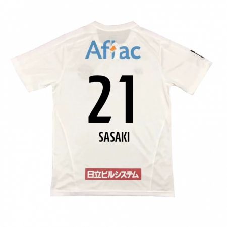 Kandiny Kinder Masato Sasaki #21 Weiß Schwarz Auswärtstrikot Trikot 2024/25 T-Shirt