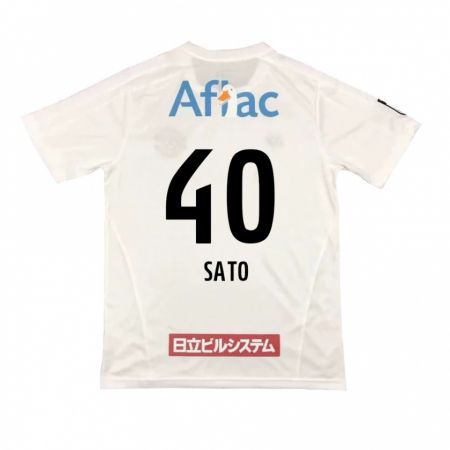 Kandiny Kinder Raku Sato #40 Weiß Schwarz Auswärtstrikot Trikot 2024/25 T-Shirt