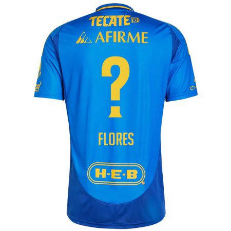 Kandiny Kinder Hernán Flores #0 Blau Gelb Auswärtstrikot Trikot 2024/25 T-Shirt