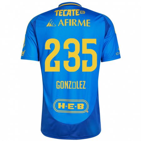 Kandiny Kinder Mauricio González #235 Blau Gelb Auswärtstrikot Trikot 2024/25 T-Shirt