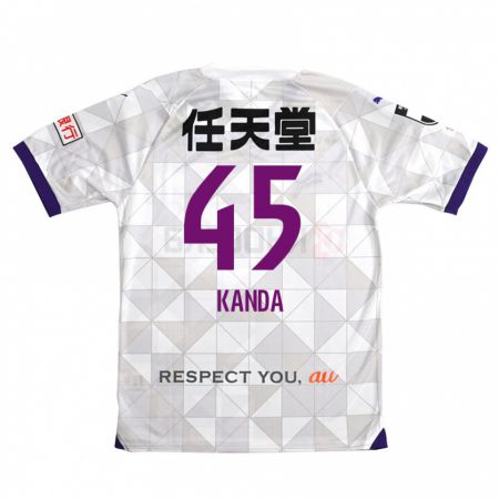 Kandiny Kinder Kotaro Kanda #45 Weiß Lila Auswärtstrikot Trikot 2024/25 T-Shirt