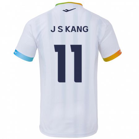 Kandiny Kinder Seong-Jin Kang #11 Weiß Blau Auswärtstrikot Trikot 2024/25 T-Shirt