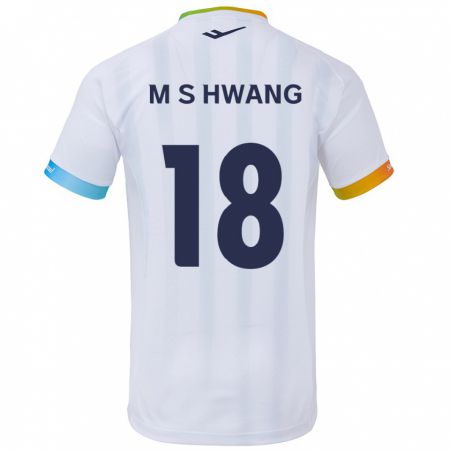 Kandiny Kinder Seong-Min Hwang #18 Weiß Blau Auswärtstrikot Trikot 2024/25 T-Shirt