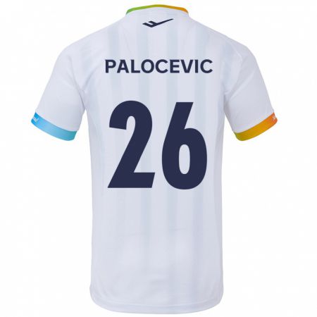 Kandiny Kinder Aleksandar Palocevic #26 Weiß Blau Auswärtstrikot Trikot 2024/25 T-Shirt