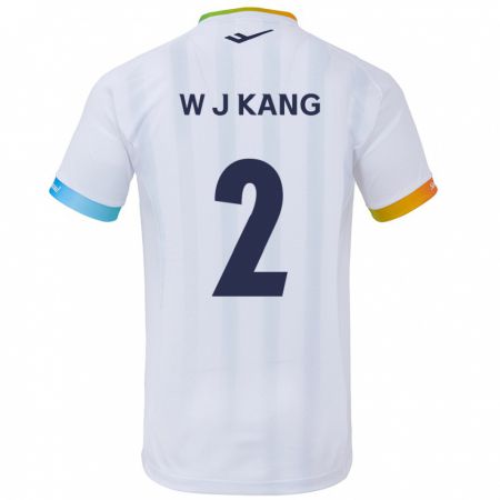 Kandiny Kinder Jae-Won Kang #2 Weiß Blau Auswärtstrikot Trikot 2024/25 T-Shirt