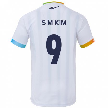 Kandiny Kinder Min-Sung Kim #9 Weiß Blau Auswärtstrikot Trikot 2024/25 T-Shirt