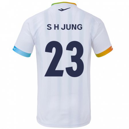 Kandiny Kinder Hyeon-Soo Jung #23 Weiß Blau Auswärtstrikot Trikot 2024/25 T-Shirt