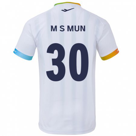 Kandiny Kinder Seong-Min Mun #30 Weiß Blau Auswärtstrikot Trikot 2024/25 T-Shirt