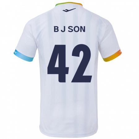 Kandiny Kinder Jeong-Beom Son #42 Weiß Blau Auswärtstrikot Trikot 2024/25 T-Shirt