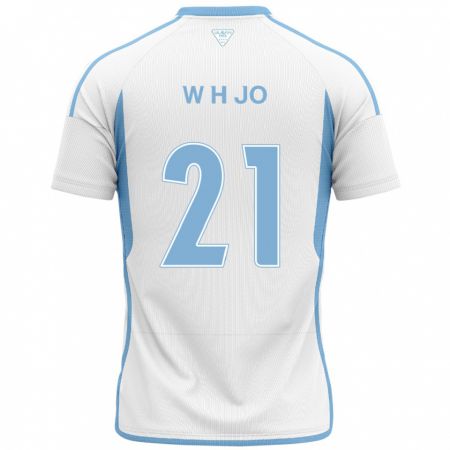 Kandiny Kinder Hyeon-Woo Jo #21 Weiß Blau Auswärtstrikot Trikot 2024/25 T-Shirt