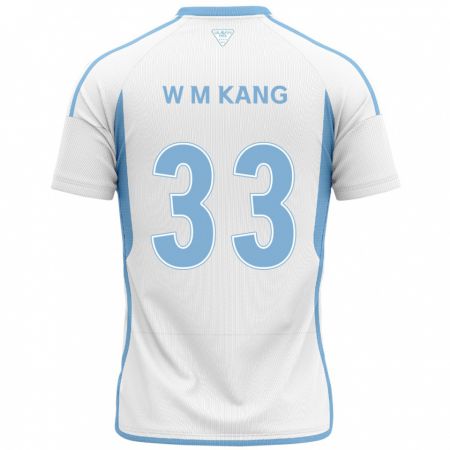 Kandiny Kinder Min-Woo Kang #33 Weiß Blau Auswärtstrikot Trikot 2024/25 T-Shirt