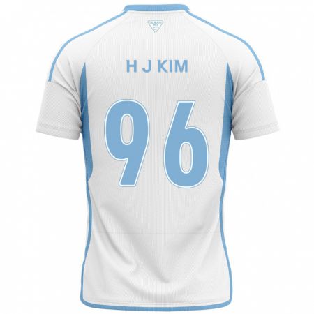 Kandiny Kinder Ji-Hyun Kim #96 Weiß Blau Auswärtstrikot Trikot 2024/25 T-Shirt