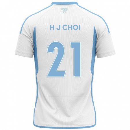 Kandiny Kinder Ju-Ho Choi #21 Weiß Blau Auswärtstrikot Trikot 2024/25 T-Shirt